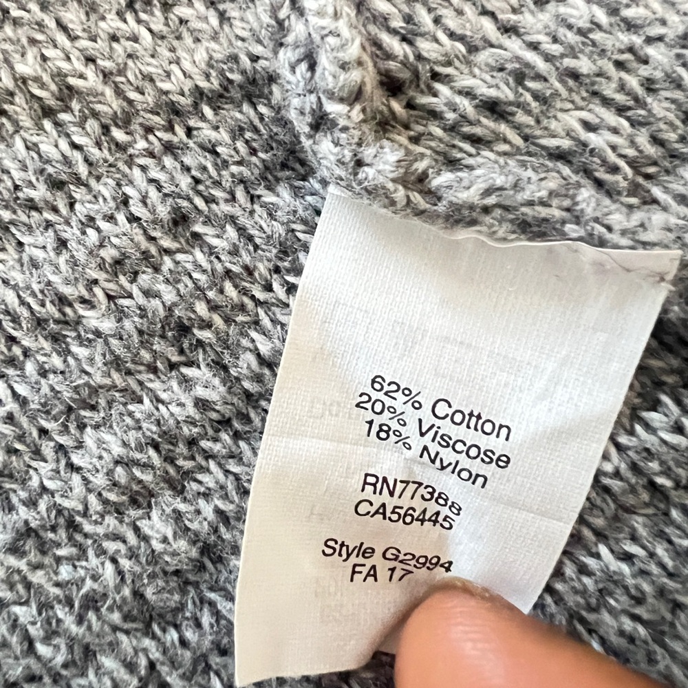Madewell women Sz small Side-Lace gray knit open Cardigan Sweater minimalist - Picture 13 of 13